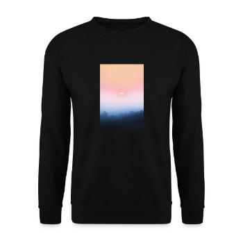 Farbiger Sonnenuntergang im Herbst - Unisex Pullover - Schwarz - Vorne - Alina (178cm) & Michal (187cm)