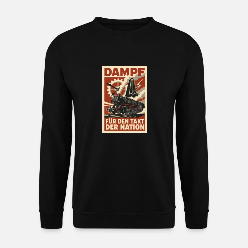 Eisenbahn Dampflok Takt Nation - Unisex Pullover - Schwarz