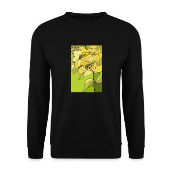 Blumen - Unisex Pullover - Schwarz - Vorne - Alina (178cm) & Michal (187cm)