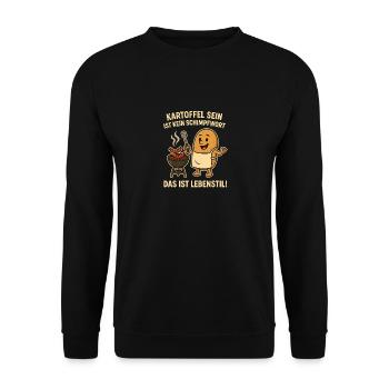 Kartoffel sein - Unisex Pullover - Schwarz - Vorne - Alina (178cm) & Michal (187cm)