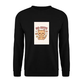 So cute kitty design - Unisex Sweatshirt - black - Front - Alina (178cm) & Michal (187cm)