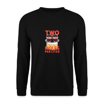 2 Mole - Chimie Jeu de mots sur la science - Sweat-shirt Unisexe - noir - Devant - Alina (178cm) & Michal (187cm)