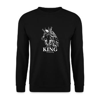 Lévrier AFGHAN Roi de tout Wilsigns - Sweat-shirt Unisexe - noir - Devant - Alina (178cm) & Michal (187cm)