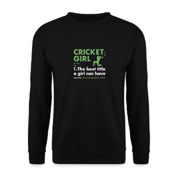 Sport Girl Definition Cricket - Unisex Sweatshirt - black - Front - Alina (178cm) & Michal (187cm)