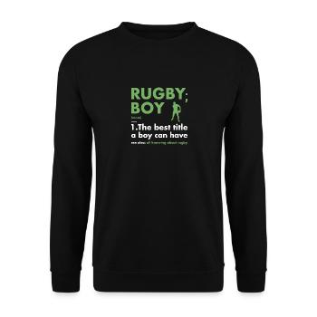 Sport Boy Définition Rugby - Sweat-shirt Unisexe - noir - Devant - Alina (178cm) & Michal (187cm)