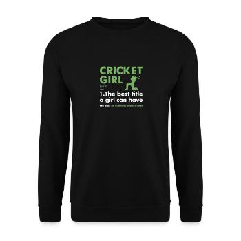 Sport Girl Definition Cricket - Unisex Sweatshirt - black - Front - Alina (178cm) & Michal (187cm)