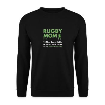 Sport Mom Definition Rugby - Unisex Pullover - Schwarz - Vorne - Alina (178cm) & Michal (187cm)