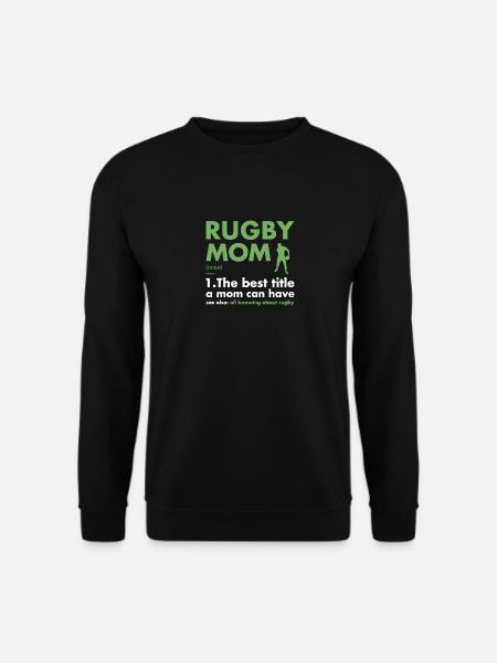 Sport Mom Definitie Rugby - Uniseks sweater - zwart