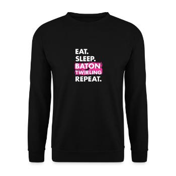 Baton Twirler Eat Sleep Baton Twirling - Unisex Sweatshirt - black - Front - Alina (178cm) & Michal (187cm)