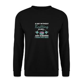 Tricoteuse Une journée sans tricoter - Sweat-shirt Unisexe - noir - Devant - Alina (178cm) & Michal (187cm)