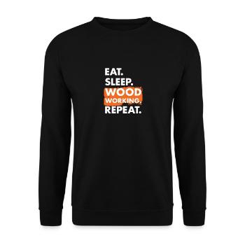 Menuisier Manger Dormir Travail du bois - Sweat-shirt Unisexe - noir - Devant - Alina (178cm) & Michal (187cm)