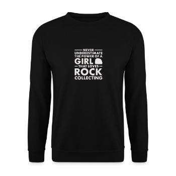 Un collectionneur de roches ne sous-estime jamais une fille - Sweat-shirt Unisexe - noir - Devant - Alina (178cm) & Michal (187cm)