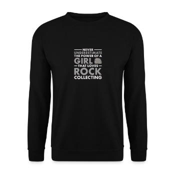 Un collectionneur de roches ne sous-estime jamais une fille - Sweat-shirt Unisexe - noir - Devant - Alina (178cm) & Michal (187cm)