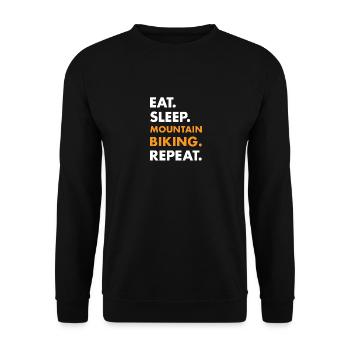 Biker Eat Sleep Mountain Biking - Unisex Sweatshirt - black - Front - Alina (178cm) & Michal (187cm)