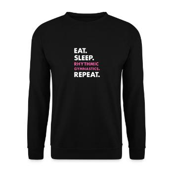 Gymnast Eat Sleep Rhythmic Gymnastics - Unisex Pullover - Schwarz - Vorne - Alina (178cm) & Michal (187cm)
