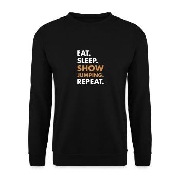 Jumper Eat Sleep Saut d’obstacles - Sweat-shirt Unisexe - noir - Devant - Alina (178cm) & Michal (187cm)