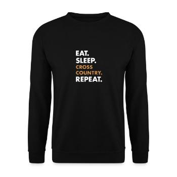 Rider Eat Sleep Cross Country - Unisex Pullover - Schwarz - Vorne - Alina (178cm) & Michal (187cm)