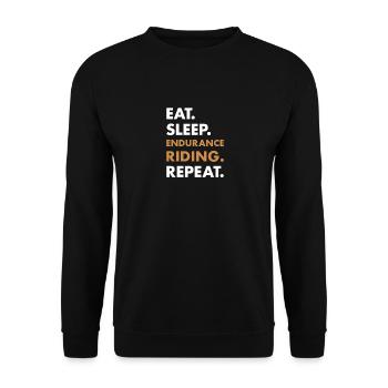 Rider Eat Sleep Endurance Riding - Unisex Pullover - Schwarz - Vorne - Alina (178cm) & Michal (187cm)