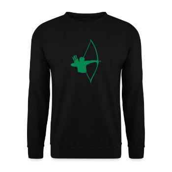archer medieval bowman by patjila - Unisex Sweatshirt - black - Front - Alina (178cm) & Michal (187cm)