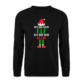 Weihnachten Elf Gnome Geschenk - Unisex Pullover - Schwarz - Vorne - Alina (178cm) & Michal (187cm)