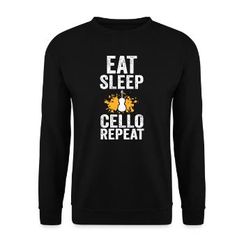 Cello Musik Cellospieler Geschenk - Unisex Pullover - Schwarz - Vorne - Alina (178cm) & Michal (187cm)