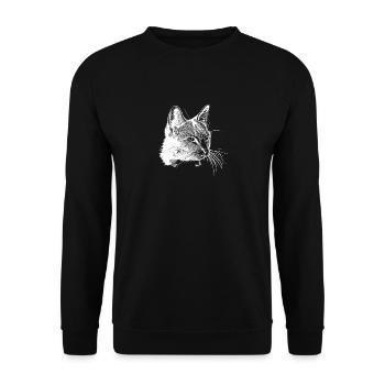 Cat (cat) - Unisex Sweatshirt - black - Front - Alina (178cm) & Michal (187cm)