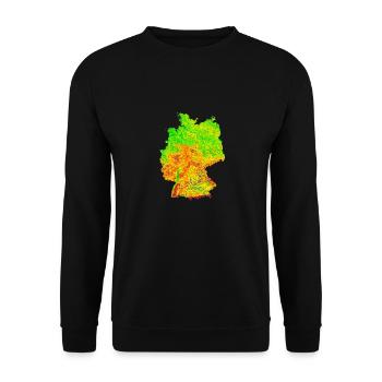 Map of the contour line of GermanyMap of Germany - Unisex Sweatshirt - black - Front - Alina (178cm) & Michal (187cm)