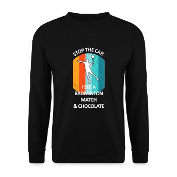 Badminton Badminton Badminton Player Chocolat - Sweat-shirt Unisexe - noir - Devant - Alina (178cm) & Michal (187cm)
