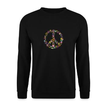 Floral Peace - Unisex Pullover - Schwarz - Vorne - Alina (178cm) & Michal (187cm)