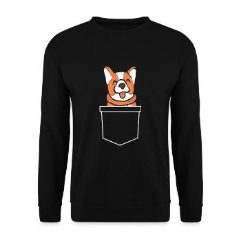 Corgi - Unisex Sweatshirt - black - Front - Alina (178cm) & Michal (187cm)