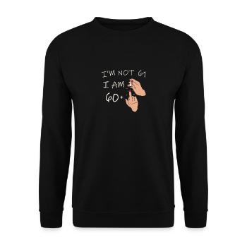 Im Not 61, I Am 60 Plus 1 Middle Finger, 61st - Unisex Sweatshirt - black - Front - Alina (178cm) & Michal (187cm)