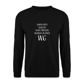 lustiger Spruch WG Wohngemeinschaft Studenten Uni - Unisex Pullover - Schwarz - Vorne - Alina (178cm) & Michal (187cm)