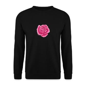 Rose pink rot - Unisex Pullover - Schwarz - Vorne - Alina (178cm) & Michal (187cm)