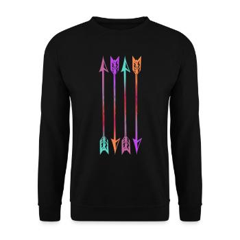 Flèches tir à l'arc vintage - Sweat-shirt Unisexe - noir - Devant - Alina (178cm) & Michal (187cm)