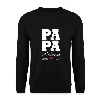 Dad d'amour since 2023 - Unisex Sweatshirt - black - Front - Alina (178cm) & Michal (187cm)
