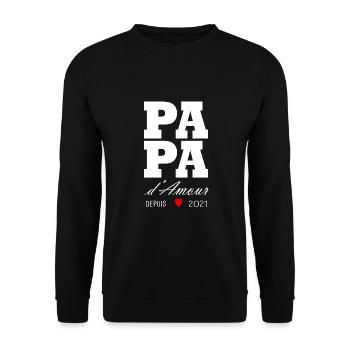Daddy of love since 2021 - Unisex Sweatshirt - black - Front - Alina (178cm) & Michal (187cm)