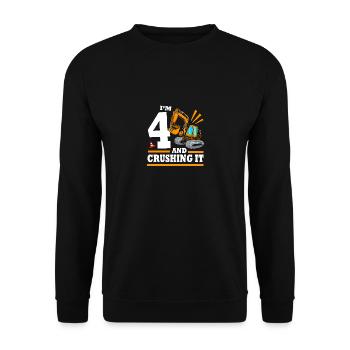 Baustelle Kindergeburtstag - Unisex Pullover - Schwarz - Vorne - Alina (178cm) & Michal (187cm)