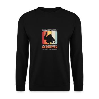 Orangutan - Unisex Sweatshirt - black - Front - Alina (178cm) & Michal (187cm)