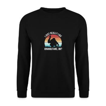Orangutan - Unisex Sweatshirt - black - Front - Alina (178cm) & Michal (187cm)