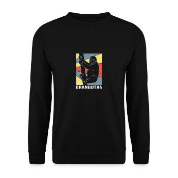 Orangutan - Unisex Sweatshirt - black - Front - Alina (178cm) & Michal (187cm)