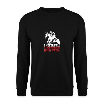 Show Jumping Show Jumping - Unisex Sweatshirt - black - Front - Alina (178cm) & Michal (187cm)