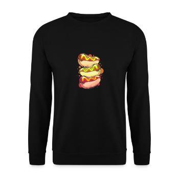 Hot Dog Snack - Unisex Sweatshirt - black - Front - Alina (178cm) & Michal (187cm)