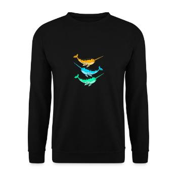 Narwal - Unisex Pullover - Schwarz - Vorne - Alina (178cm) & Michal (187cm)