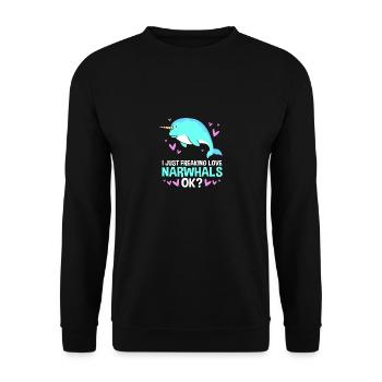 Narwal - Unisex Pullover - Schwarz - Vorne - Alina (178cm) & Michal (187cm)
