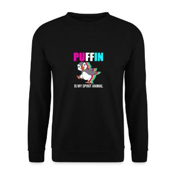 Papageientaucher Puffin - Unisex Pullover - Schwarz - Vorne - Alina (178cm) & Michal (187cm)