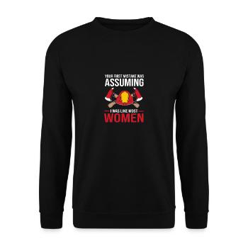 Pompier Pompier - Sweat-shirt Unisexe - noir - Devant - Alina (178cm) & Michal (187cm)