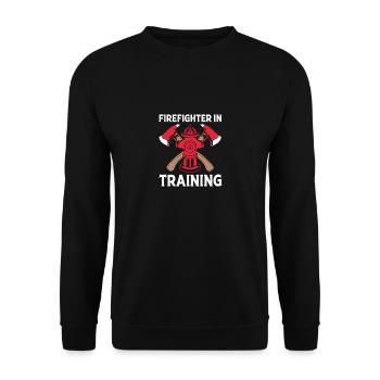 Pompier Pompier - Sweat-shirt Unisexe - noir - Devant - Alina (178cm) & Michal (187cm)