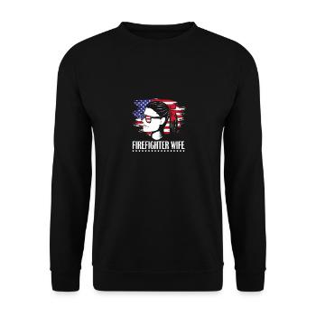 Firefighter Fire Brigade - Unisex Sweatshirt - black - Front - Alina (178cm) & Michal (187cm)