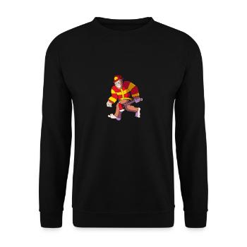 Firefighter Fire Brigade - Unisex Sweatshirt - black - Front - Alina (178cm) & Michal (187cm)