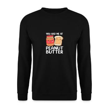 Pâte d’arachide - Sweat-shirt Unisexe - noir - Devant - Alina (178cm) & Michal (187cm)